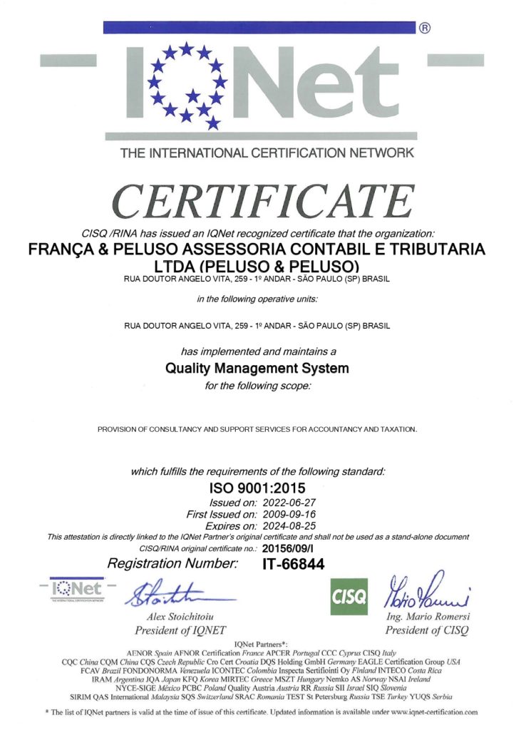 Certificado Iqnet FranÇa 9001 (1) Page 0001 - Contabilidade na Zona Leste - SP | Peluso & Associados